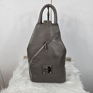 Valentina Gray Leather Backpack